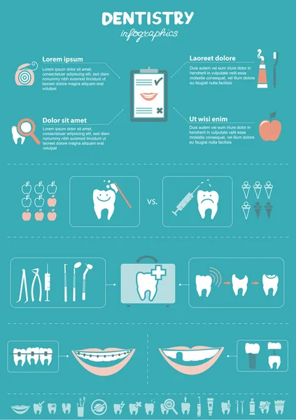 Infográficos de Odontologia — Vetor de Stock