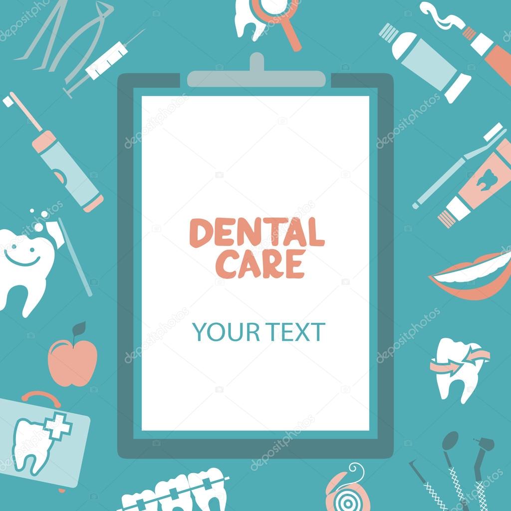 Medical clipboard with dental care text