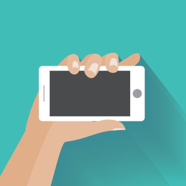 Boş ekranlı akıllı telefonu tut