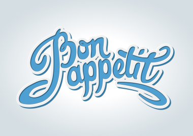 Afiyet olsun el çizilmiş yazı