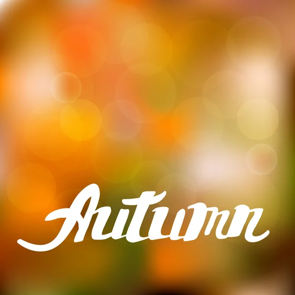 Abstracte herfst achtergrond met hand getrokken belettering — Stockvector