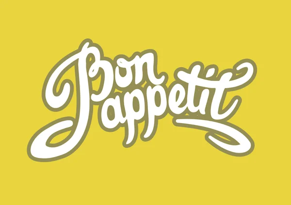 Bon appetit letras dibujadas a mano — Vector de stock