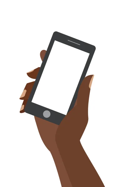 Smartphone à main avec écran blanc — Image vectorielle