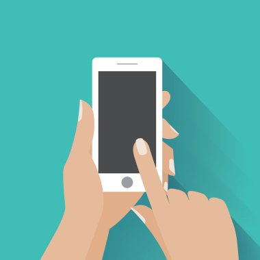 Boş ekranlı akıllı telefonu tut