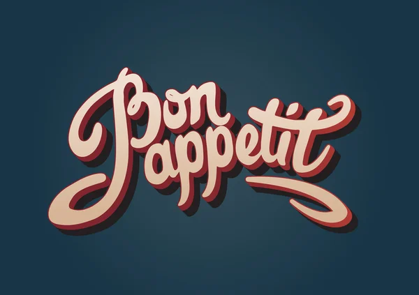 Bon appetit letras dibujadas a mano — Vector de stock