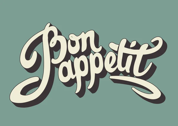 Bon appetit ručně nakreslený nápis — Stockový vektor