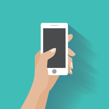 Boş ekranlı akıllı telefonu tut