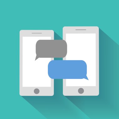 Boş konuşma balonları ile akıllı telefonlar