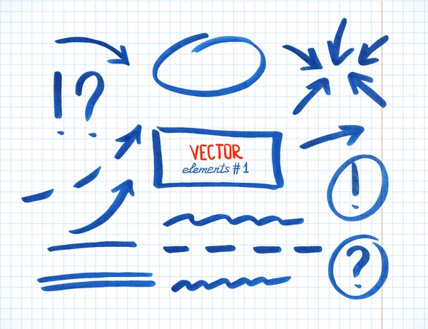 Conjunto de elementos de correção e destaque, parte 1 —  Vetores de Stock