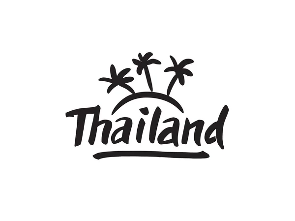 Tailandia letras dibujadas a mano — Vector de stock