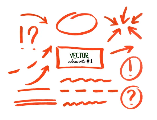 Set of correction and highlight elements, part 1 — Stock Vector