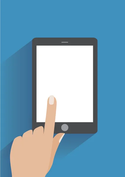 Smartphone à main avec écran blanc — Image vectorielle