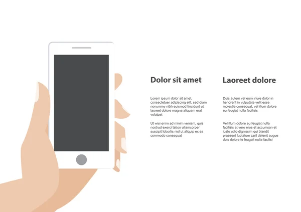 Handhållen smartphone med blank skärm — Stock vektor