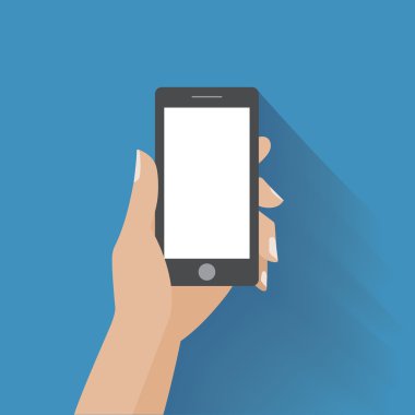 Boş ekranlı akıllı telefonu tut