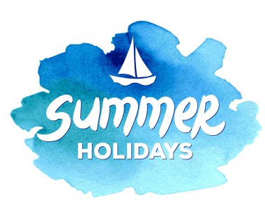 Suluboya bir arka plan üzerinde çizilmiş yazı yaz tatillerini el