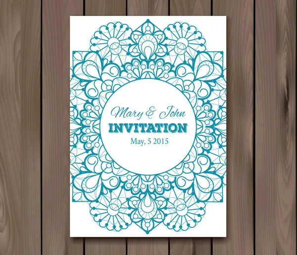 Invitación de boda, plantilla de tarjeta — Vector de stock