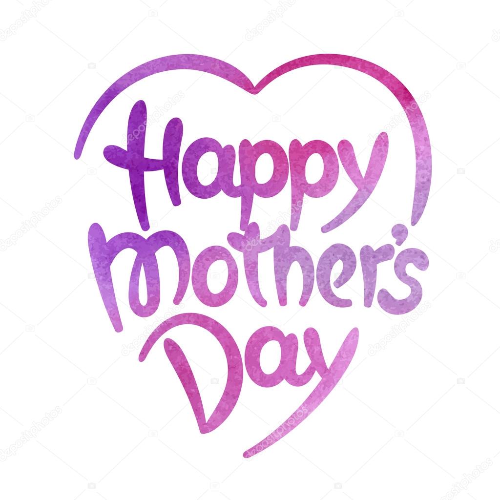 Happy mothers day hand-drawn lettering. Template for greeting card