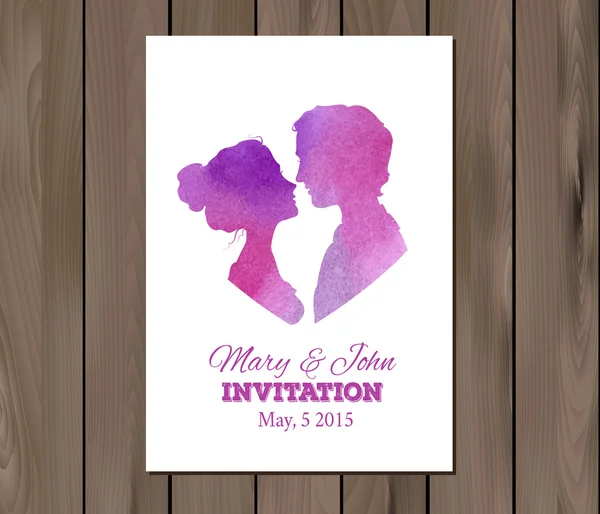 Vecteur enregistrer la date invitation de mariage avec des éléments d'aquarelle — Image vectorielle