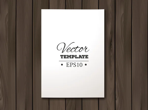 Template of blank paper sheet on a wooden background Royalty Free Stock Illustrations