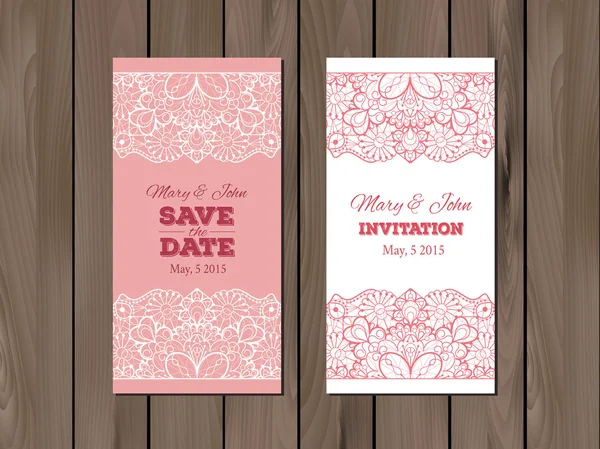 Invitación de boda, plantilla de tarjeta — Vector de stock