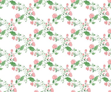 Vektör çizim - suluboya çiçekli Seamless Modeli