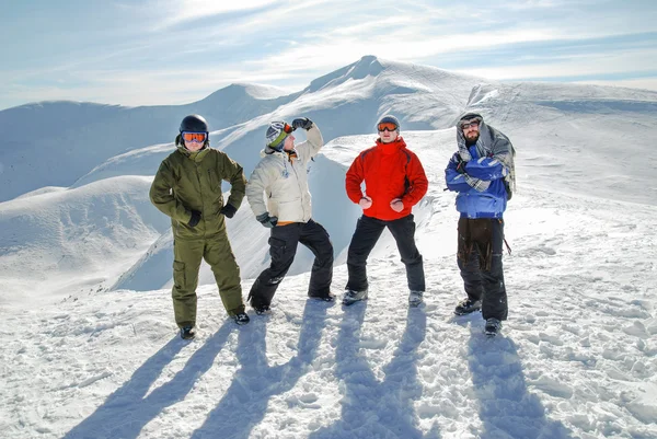 Gruppo di snowboarder — Foto Stock