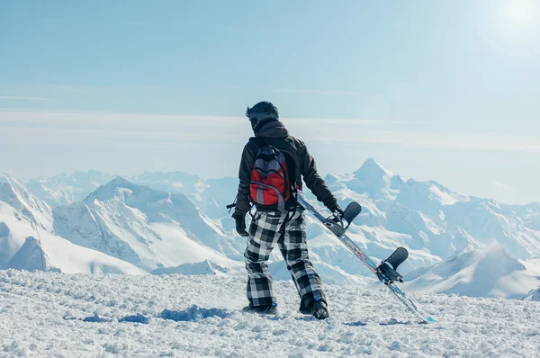 Snowboard freerider  in the mountains — Stock Photo, Image