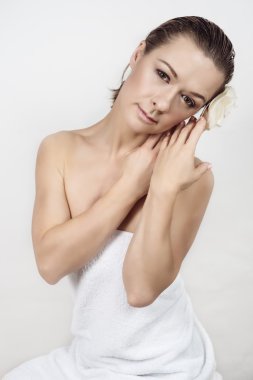 Güzel spa kadını.