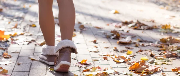 Woman legs in the park — Stock Photo, Image