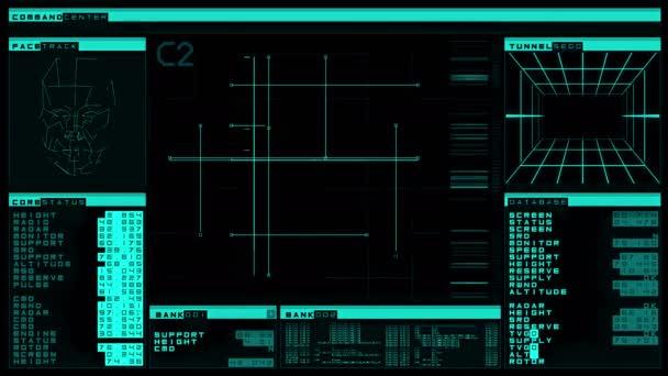 Fütüristik dijital arabirimi ekran — Stok video