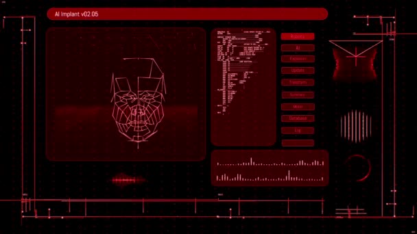 Futurisztikus digitális interfész képernyő — Stock videók