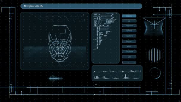 Futuristic digital interface screen — Stock Video