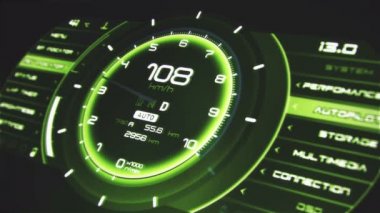 Futuristik bir arayüze yüksek çözünürlüklü görüntüleri. İlginç arka plan dijital. Yanıp sönen ve göstergeler ve durumları arasında geçiş yapma