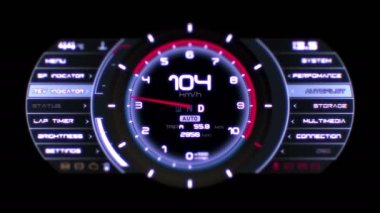Futuristik bir arayüze yüksek çözünürlüklü görüntüleri. İlginç arka plan dijital. Yanıp sönen ve göstergeler ve durumları arasında geçiş yapma