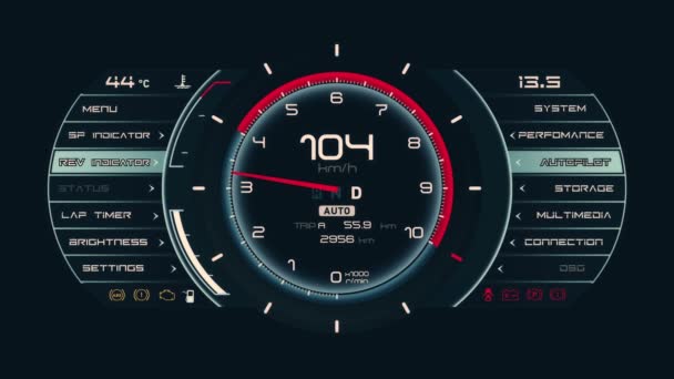 High resolution footage of futuristic interface. Interesting abstract digital background. Blinking and switching indicators and statuses — Stock Video