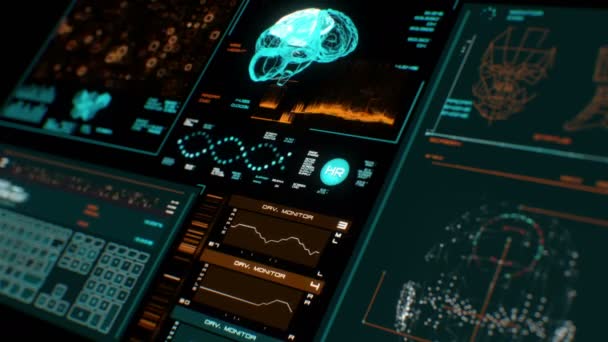 아름 다운 세부 미래 디지털 인터페이스. — 비디오