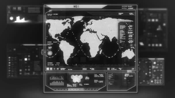 Futuristische command center-interface (lus klaar) — Stockvideo