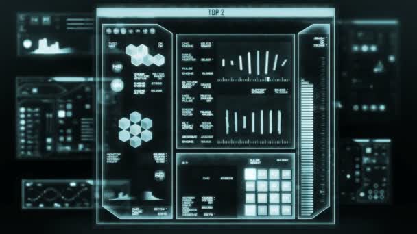 Futuristiska command center-gränssnittet (loop klar) — Stockvideo