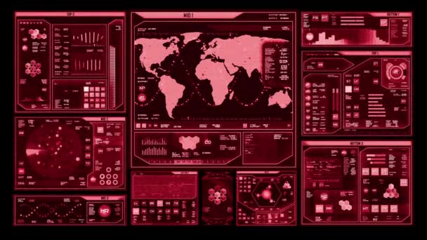 Fütüristik komut Merkezi arabirimi (döngü hazır) — Stok video