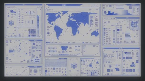 Futuristische command center-interface (lus klaar) — Stockvideo