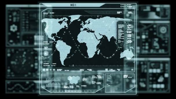 Fütüristik komut Merkezi arabirimi (döngü hazır) — Stok video