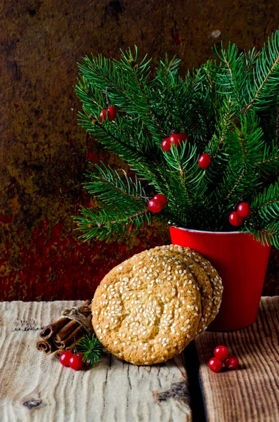 Christmas cookies with sesame seeds — Stock Photo, Image