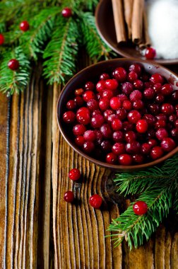 Kızılcık, şeker ve tarçın