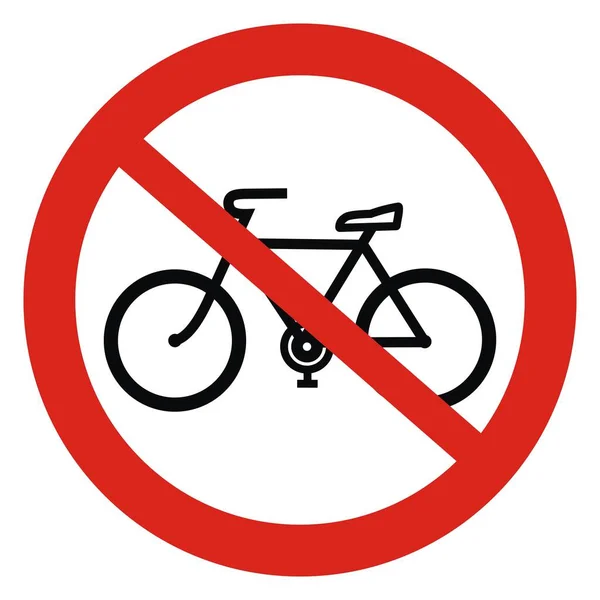 Tidak Boleh Masuk Sepeda Tanda Jalan Siluet Hitam Sepeda Jalan - Stok Vektor