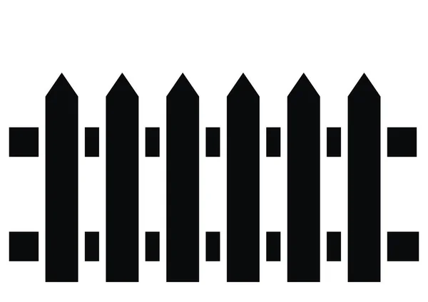 Picket Fence Black Silhouette Vector Icon — ストックベクタ