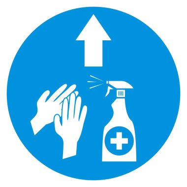 Dezenfeksiyon yönü, yer etiketi, vektör işareti