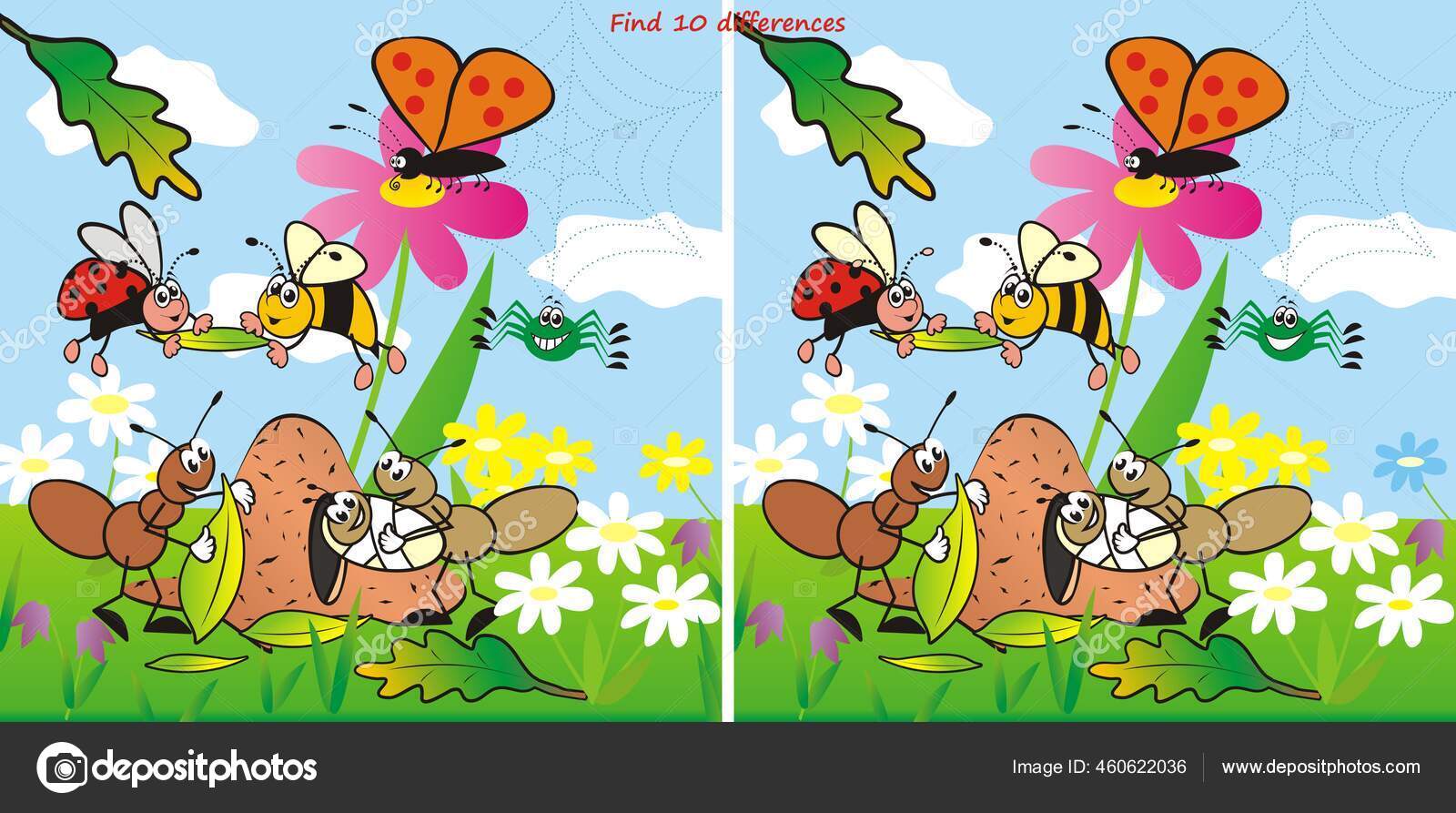 Insect Find Differences Game Funny Vector Illustration Stock Vector Image by ©janista #460622036 Insect Find Differences Game Funny Vector Illustration Stock Vector Image by ©janista #460622036