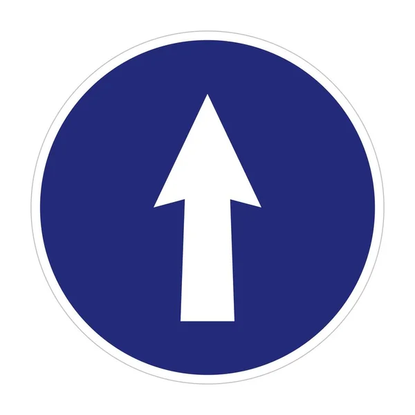 Впереди Одну Сторону Дорожный Знак Drive Straight Векторный Значок — стоковый вектор
