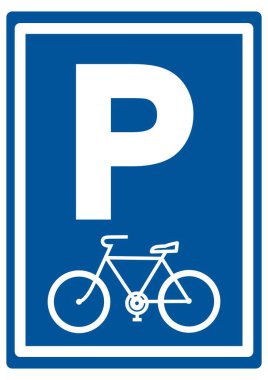 park yeri, bisiklet, yol işareti, vektör simgesi