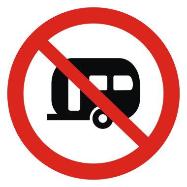 römork park, yol işareti, vektör simgesi yasaklar